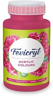 Fevicryl Acrylic Colour Neon Pink 500ml | Art & Craft, DIY, Rich Pigment, Non-Craking Paint for Canvas, Wood, Leather, Earthenware, Metal | Ideal for school projects, Hobbyists, Artists