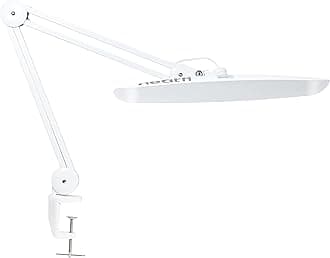 Neatfi XL 2200 Lumens 20W LED Desk Lamp with Clamp – Adjustable Color Temperature | 4-Level Dimmable Light | Home Office, Crafts & Workbench | 50 cm Wide Head (CCT with Clamp, White)