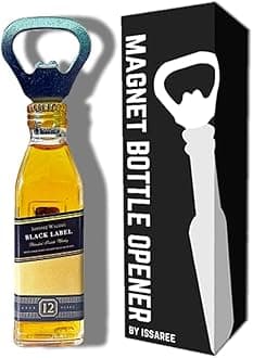 Magnetic Beer Bottle Opener Figure Beer Bottle Bar Refrigerator Decor Unique Birthday Gifts Collection (BLACK LABEL)