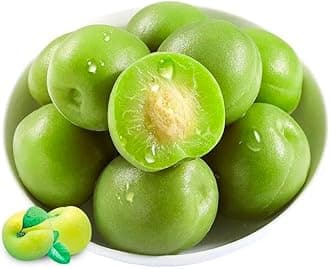 Sour and Sweet Crispy Peach,Crispy Plum，Small Peaches,Pickled fruits，Fruit Snack,Honey Peach Preserved Fruit, Healthy Snacks Food，pickled yellow peach，Sour and sweet plums (green plum,1bag)