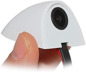 EWAY Car Door Blind Spot Side View Camera, Self-Adhesive Screw-Free, Mini Style, Support Upside Down Flip Image, 92° Angle Blindspot Camera for Pickup Trucks SUVs Vans RVs Trailers - White