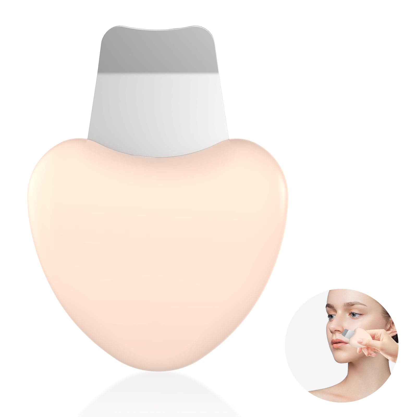 Blackhead Remover Tools, Face Scraper for Deep Cleansing, Nose Blackhead Remover, Scraper Facial Deep Cleansing Tool，Skin Scrubber Face Scraper Tool, Skin Care Tool for Women and Men (Beige)