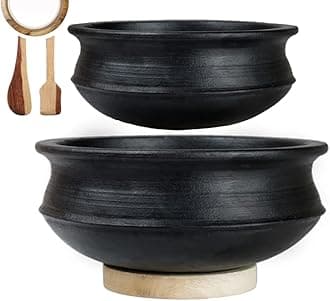 Craftsman Deep Burned Clay Biryani Handi/Pot for Cooking and Serving 1 & 3 Liter