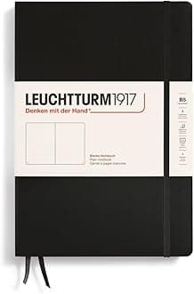 LEUCHTTURM1917 - Notebook Hardcover Composition B5-219 Numbered Pages for Writing and Journaling (Black, Plain)