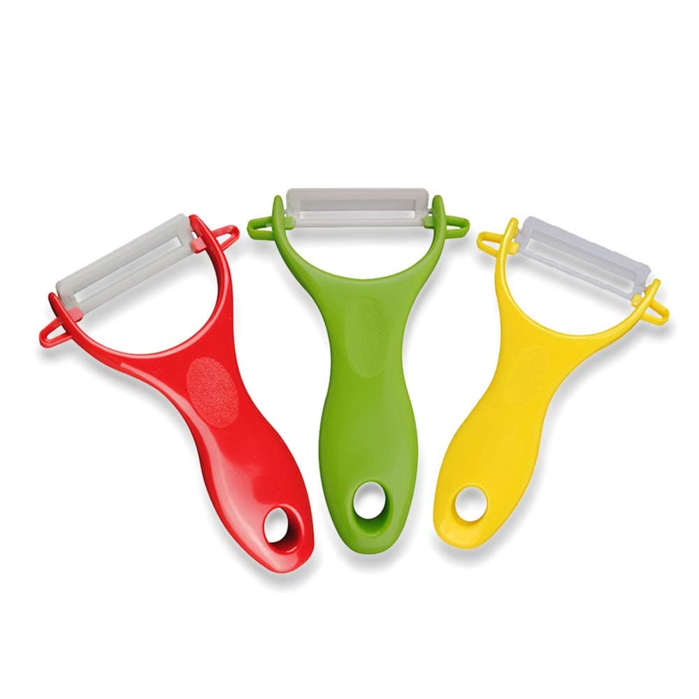Peelers for Kitchen, Ceramic Blade Peelers for Fruit, Potato,Sharp, Not Rusty Vegetable Set of 3-Yellow/Red/Green