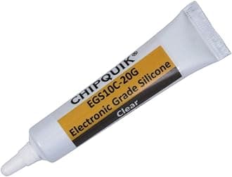 Chip Quik EGS10C-20G Electronics Grade Silicone Adhesive Sealant 20g (0.7oz) Squeeze Tube (Clear) for Precision Dispensing