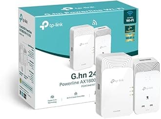 TP-Link Powerline WiFi G.hn2440, WiFi 6 AX1800, up to 1428 Mbps via Powerline, Integrated Socket (Type F), Ideal for enjoying multi-TV service at home, Compatible with all boxes, PGW2440 KIT