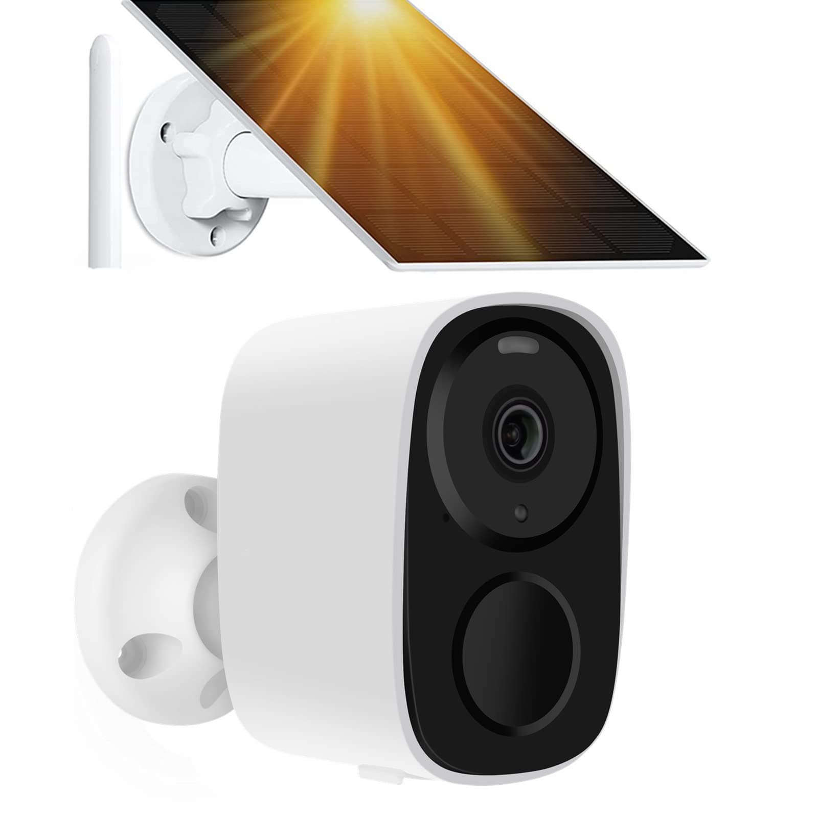 Security Camera Outdoor Battery Powered, Wireless cctv Camera,Home Security Camera with Solar Panel,PIR Human Motion Detection, Alarm,2 Way Audio, Video Recording,IP66 Waterproof