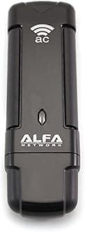 Alfa Long-Range AWUS036EAC AC1200 Wireless USB Wi-Fi Adapter - USB Dongle Adapter for Ultimate Compactness Holder w/Clip & Suction Cup Included