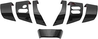 Fit for Toyot@ FJ Cruiser 2007-2021 Center Console Button Cover, ABS Car Center Console Panel Protection Frame Molding Sticker Trim, 7PCS (Bright Black)