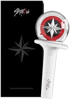 Stray-Kids Official LightStick Version 2 + 1 of mini keychain, White, 97x97x243.5mm