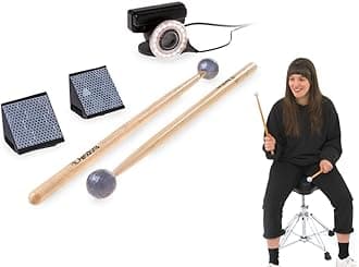 Portable Electronic Drum Set, Air Drumsticks, Pedals and Low Latency Camera, Quieter than Practice Pads, more Reliable & Accurate than Electronic Drum Sticks, Play Drums Anytime, Record MIDI