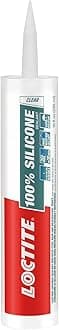 Loctite 100% silicone sealant(Clear),fast dries in 10mins, waterproof in 2hrs, No Shrinkage,tiles, bathroom, kitchen, outdoor, filling cracks, for glass, ceramics, aluminum, steel, 280ml, Gun required