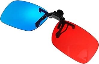 Artibetter 3D Clip On Red Blue Anaglyph for Movies TV Gaming Universal Fit Sunglasses Lightweight 022oz No Frame Needed Works with VR Headsets