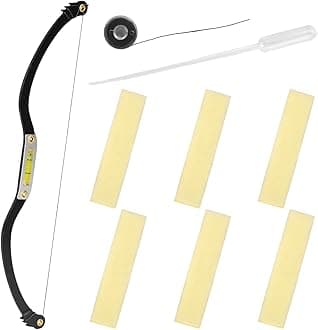 ATOMUS Eyebrow Tattoo Bow Mapper with Strings Sponges Ink Dropper Microblading Metal Brow Drawing Mapper Ruler Marker Measuring Mapping Positioning Tool Set (Black)