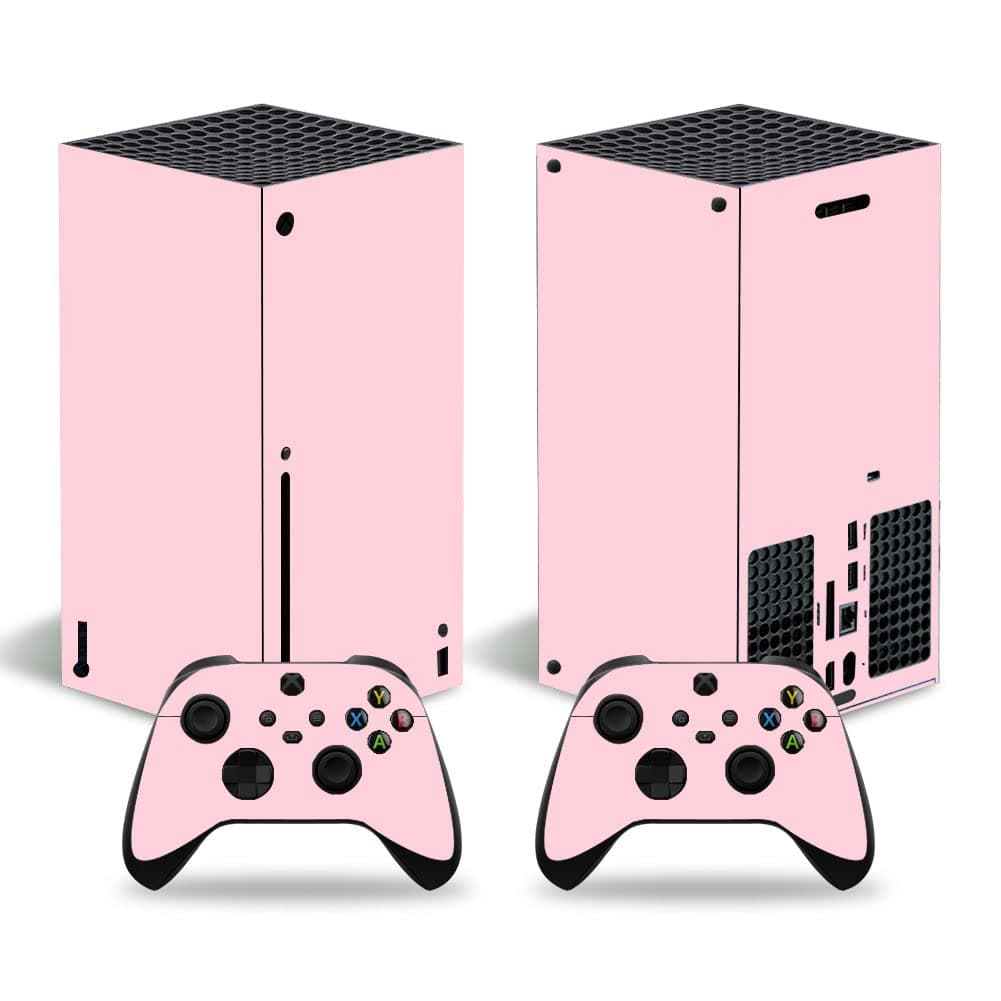 Skin Sticker for Xbox Series X Console and Controller, Video Game Console Vinyl Sticker Protective Film Compatible with Microsoft Xbox Series X Skin Set (Pink)