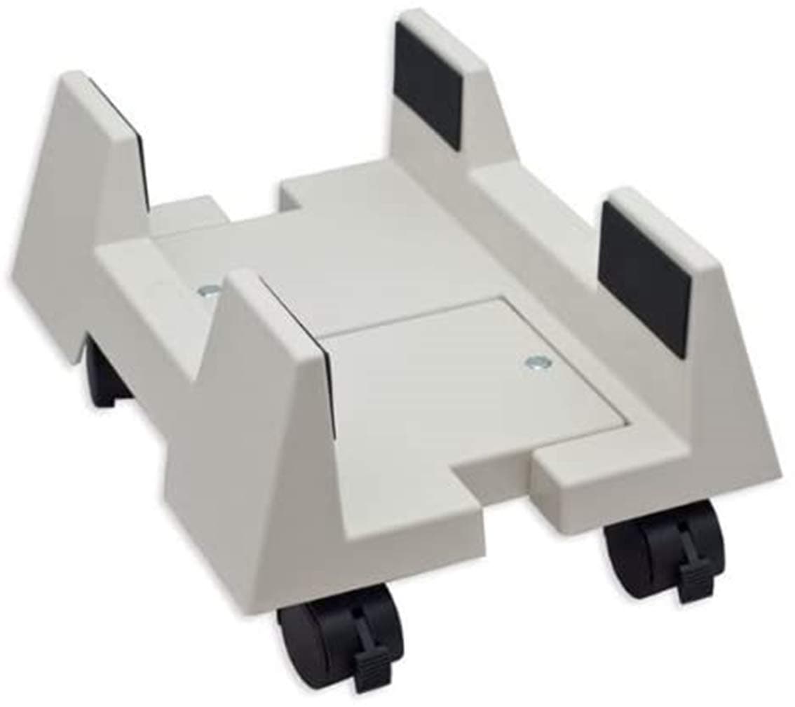 CPU Stand Mobile Desktop Tower Computer Floor Stand Rolling Caster Wheels Adjustable Width Universal PC Computer Holder Cart with 4 Caster Wheels (Gray-B)