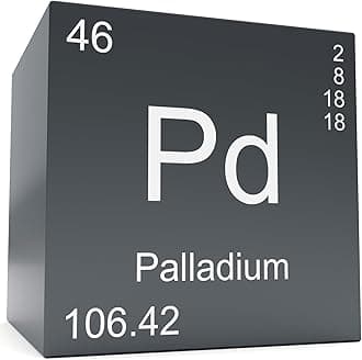 Palladium Metal Elements Periodic Table, Mirror Finished Density Cubes Collection, Purity 99.95%, Weight 11.2g/0.39Oz (Pd Cubic 10mm/0.39")