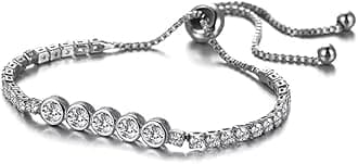 Shining Diva Fashion Endless Love Crystal Infinity Bracelet for Women CZ Diamonds Latest Stylish Adjustable Charm Tennis Bracelet for Girls