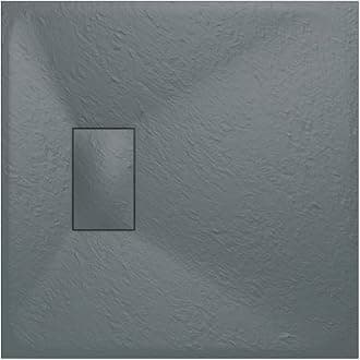 Aquariss SMC Slate Effect Shower Enclosure Tray 700x700mm Square Wetroom Shower Base Anthracite