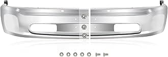 Front Bumper Compatible with 2013-2018 Dodge Ram 1500, Chrome Truck Automotive Steel Replacement Bumpers Face Bar, with Fog Light Holes & Sensor Holes (Style L)