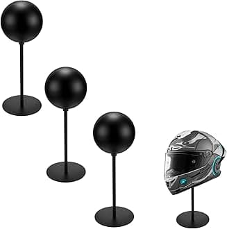 motofans® Helmet Stand Metal, Rotation Metal Stand Desktop Hanger Rack Helmet Stand Display for Motocycle Helmet, Caps,Hat, and Rugby Helmet(3pack)