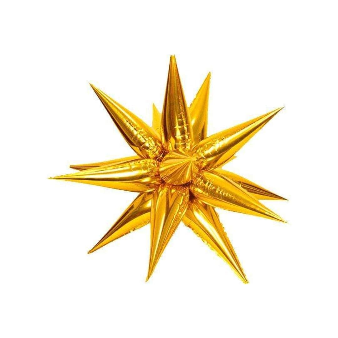 Starburst Balloons, 5D Exploding Star Foil Balloons Magic Star Balloon for Wedding Anniversary Backdrop Birthday Party Decor -26",Gold