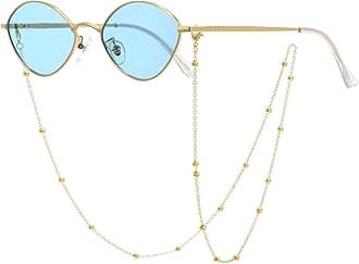 Veda Tinda Vision Sunglasses for Women Trendy Retro 70s 90s Womens Oval and Square Shades UV400 Protection with Glasses Chain