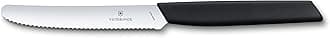 Swiss Modern Tomato and Table Knife, Wavy Edge, Black, Standard (6.9003.11W)