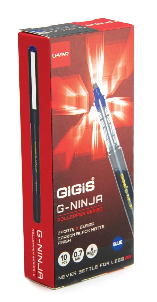 GiGiS G-Ninja Roller Pen 10-Pieces, 0.7 mm Tip Size, Black