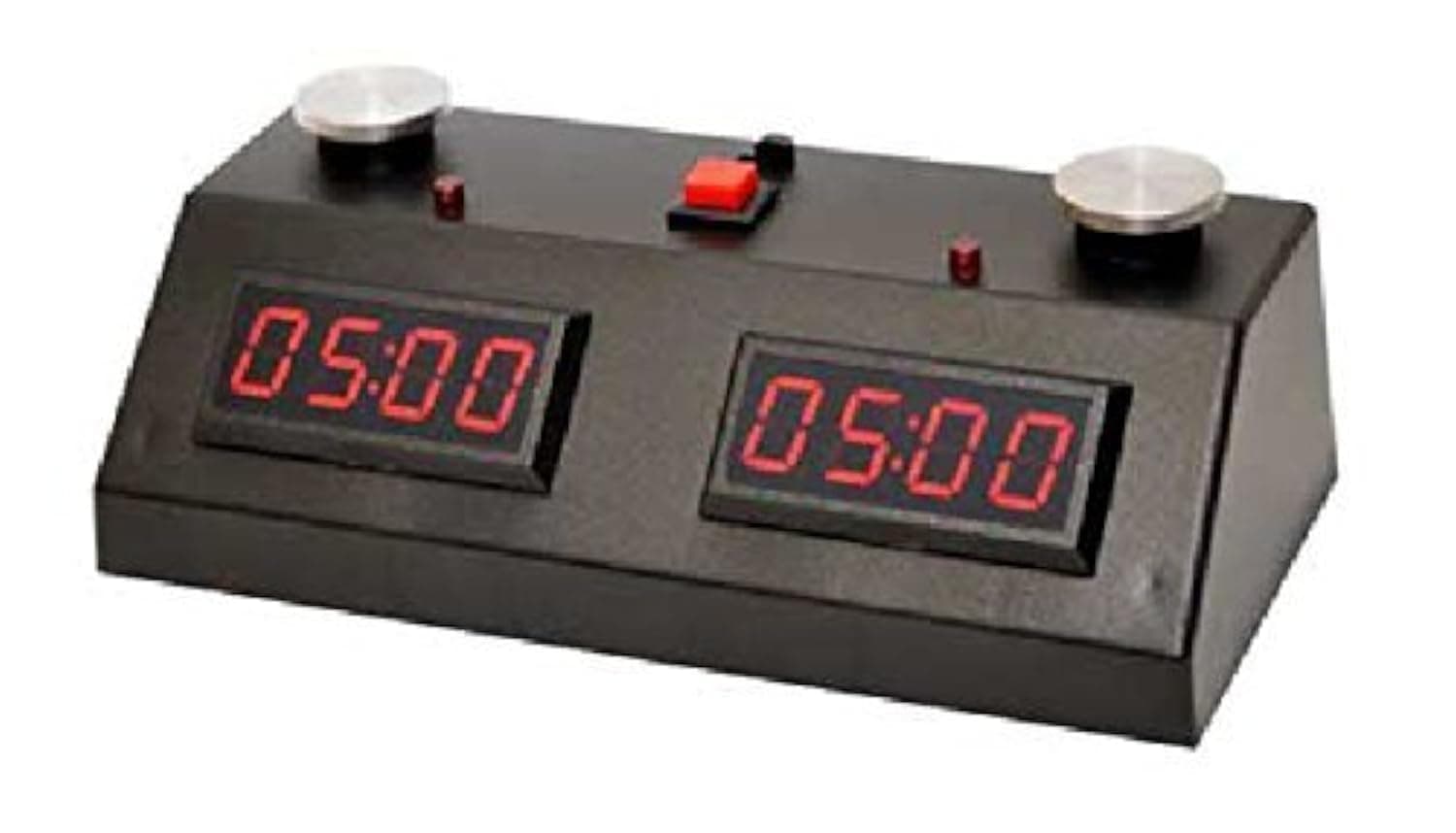 ZMF-II Digital Chess Clock - Red LED Display / Black Case - Chess Clock - Board Game - 2 Players - Adult