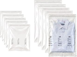 10 Pcs Large Vacuum Storage Bags Waterproof Sealable Vacuum Seal Bag with Zip Reusable Space Saver Bags for Clothes, Blanket, Vacuum-Free (30x40cm、40x60cm)