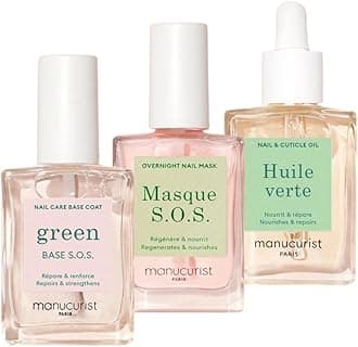 Rescue Kit - Nail Care Kit - Nail Repair for Damaged Nails : 1 Strengthening Base Coat, 1 Night Mask, 1 Nail Cuticle Oil - Nail Strengthener For Damaged Nails - Nails Care Gifts for Women