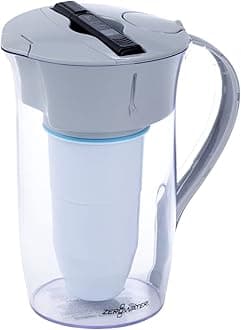 ZeroWater 8-Cup Round 5-Stage Water Filter Pitcher 0 TDS for Improved Tap Water Taste - IAPMO Certified to Reduce Lead, Chromium, and PFOA/PFOS