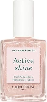 ManucuristActive Shine Illuminating & Care Nail Polish - Nail Concealer - No Lamp - Ultra-Shiny 2 in 1 Nude Gel Polish: Nail Strengthener and Growth, Highlighter & Care - Damaged Nails Repair