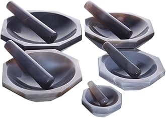 30mm 50mm 70mm 100mm 110mm 120mm 150mm 160mm 200mm Natural Agate Mortar and Pestle for Lab Grinding (Size : Inner Dia 80mm)