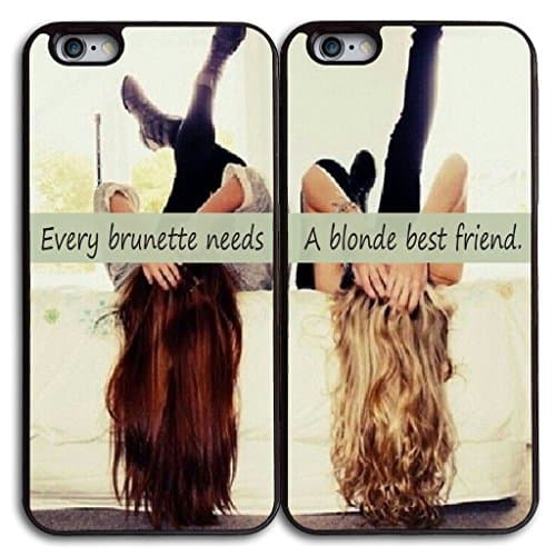 EZILLION Personalized TPU Silicone Protective Case For iPhone 6S and 6S Plus [ Various Design for Choice ] [ Bumper Rubber Cover ] Every Brunette Need A Blonde Best Friend