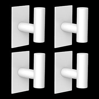 VAEHOLDWall Towel Hooks, Heavy Duty Sticky Holder Waterproof Towel Hooks for Hanging Coat, Clothes, Closet Hook Wall Mount for Kitchen (White, Adhesive 4 Pack)