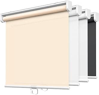 LazBlinds No Tools No Drill Cordless Roller Shades, Light Filtering Roller Blinds for Windows, Thermal Insulated UV Protection Roll Up Window Blinds and Shases, 20'' W x 72'' H, Beige