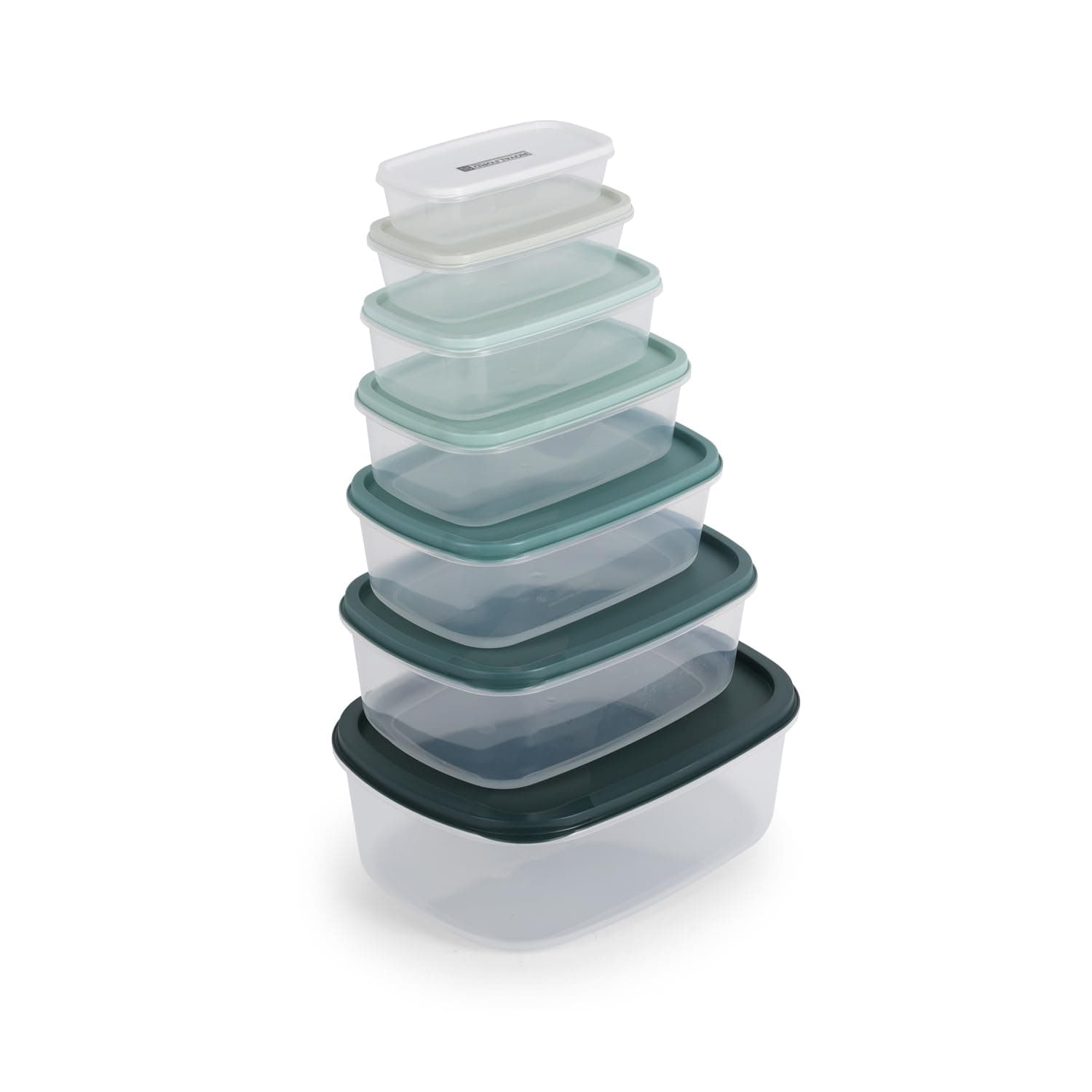 7pcs Plastic Storage Box Set RF12486 Transparent Large Rectangle Food Containers Dishwasher Safe Freezer Safe Assorted Colors