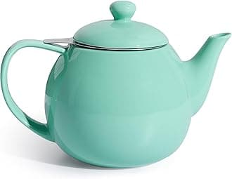 Teapots for Tea, 27 oz Porcelain Tea pot with Removable Stainless Steel Infuser, Tea Pots for Loose Tea - Mint Green