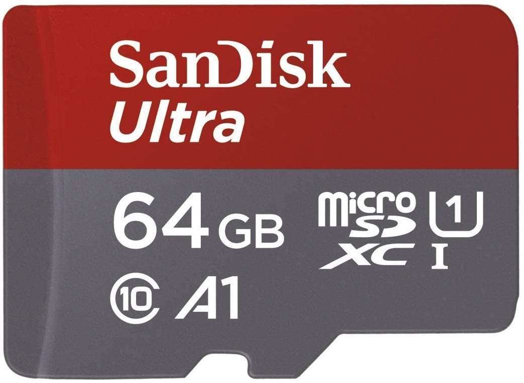 SanDisk Ultra 64 GB microSDXC Memory Card + SD Adapter with A1 App Performance Up to 100 MB/s, Class 10, U1