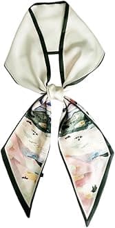 Silk Head Scarf for Hair Fashion Headwrap for Women Lightweight Neck Tie