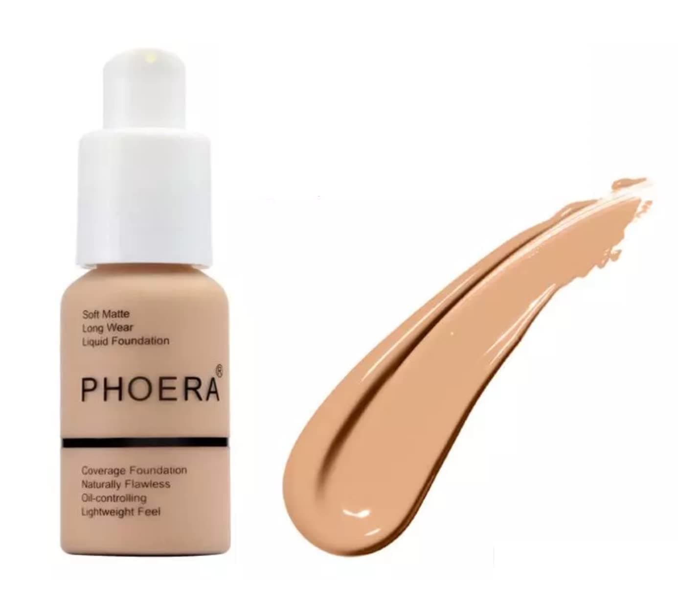PHOERA Foundation Concealer Makeup Full Coverage Matte Brighten Long (104 BUFF BEIGE)