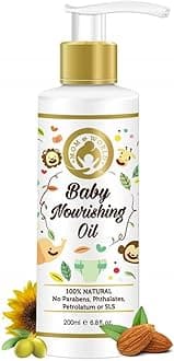 Mom & World Baby Nourishing Oil For Baby Massage - 200ml (With Almond, Grapeseed, Wheatgerm, Olive & Coconut Oils)