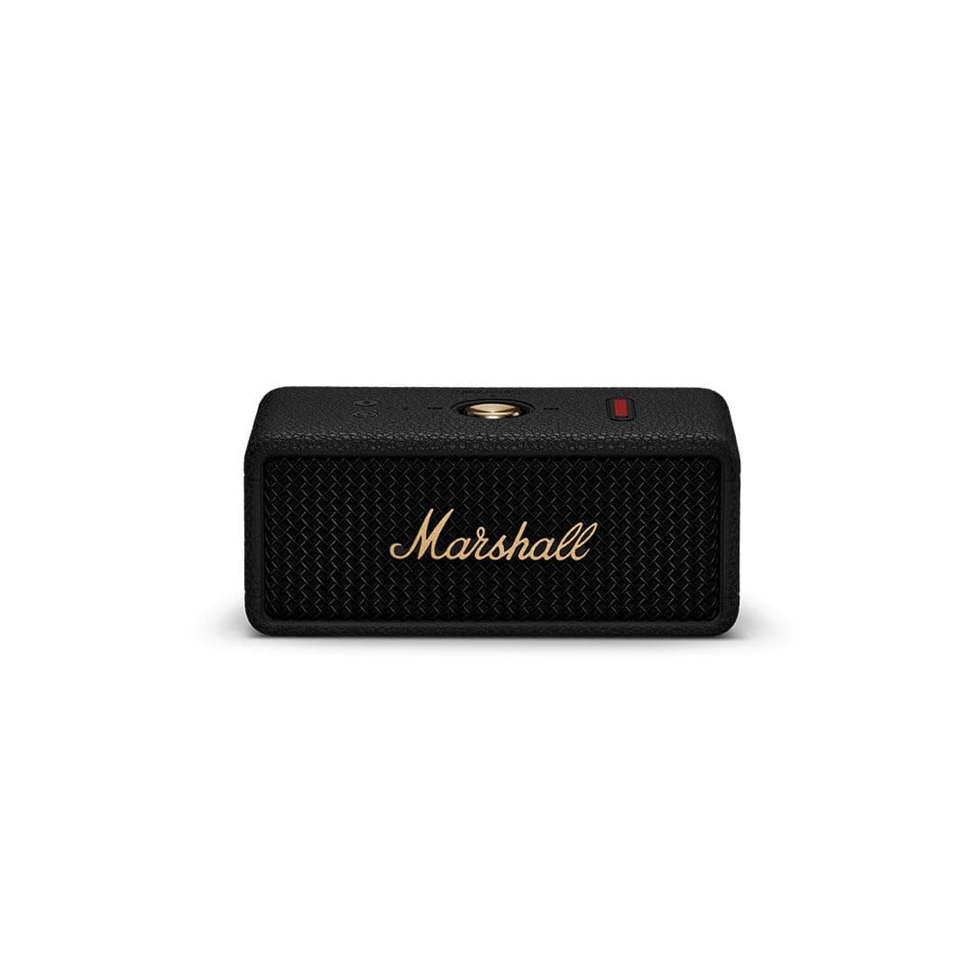 Emberton III Compact Portable Bluetooth Speaker with 32+ Hours of Playtime, (360° Sound), Dust & Waterproof (IP67) – Black & Brass.