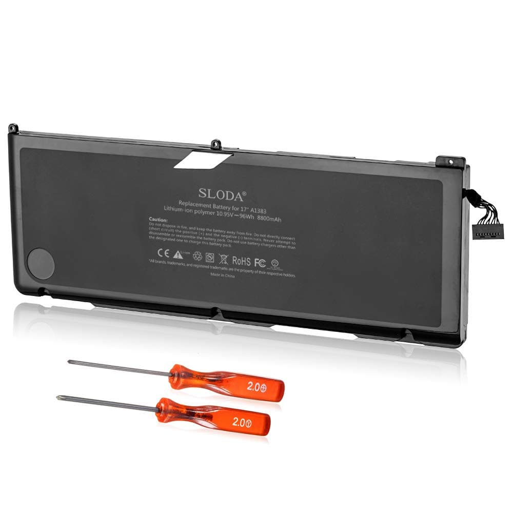 SLODALaptop Replacement Battery for Apple MacBook Pro 17" Core i7 A1297 (Only for 2011 Version) Apple A1383 020-7149-A 020-7149-A10 Notebook Replacement Battery (Li-Polymer 10.95V 8700mAh)