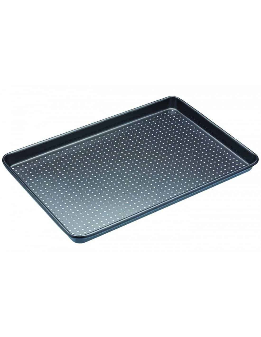 Master Class Kitchencraft CrUSty Bake Non-Stick Baking/Cookie Tray, 39X27X2Cm, Sleeved, Carbon Steel, Kcmccb3