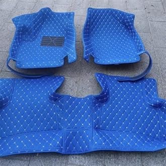 ZPXJSM Custom Floor Mats for Cars fit 95% Sedan SUV Sports Car Full Coverage All Weather Men Women Pads Protection Non-Slip Leather Floor Liners (Blue)