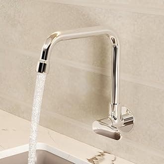 Beam Kitchen Faucet | Wall Mounted Kitchen Sink Tap | Cold-Only Single Lever Faucet with 360° Swivel | Water Saving Aerated Flow | Polished Chrome Finish | 10 Years Warranty